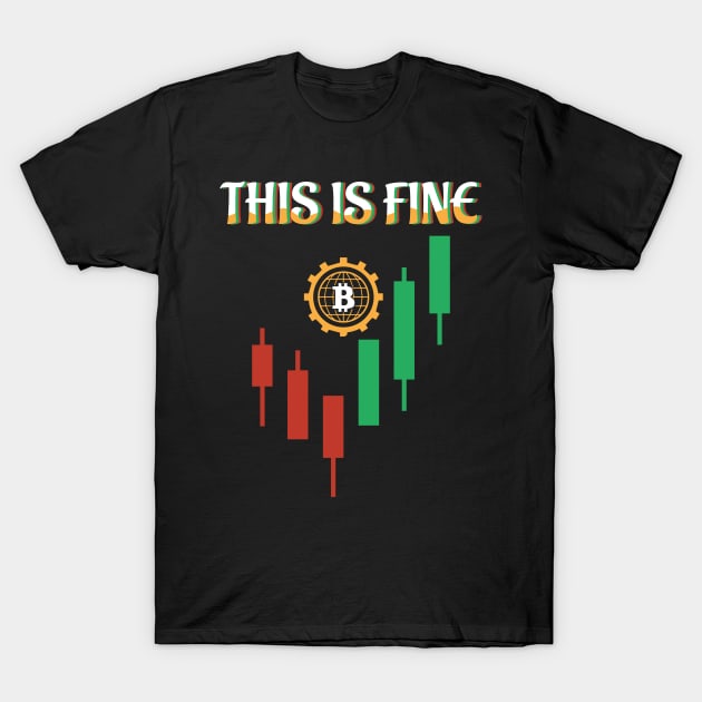 trading design, trading candles with bitcoin. T-Shirt by KA fashion